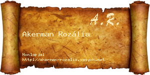 Akerman Rozália névjegykártya